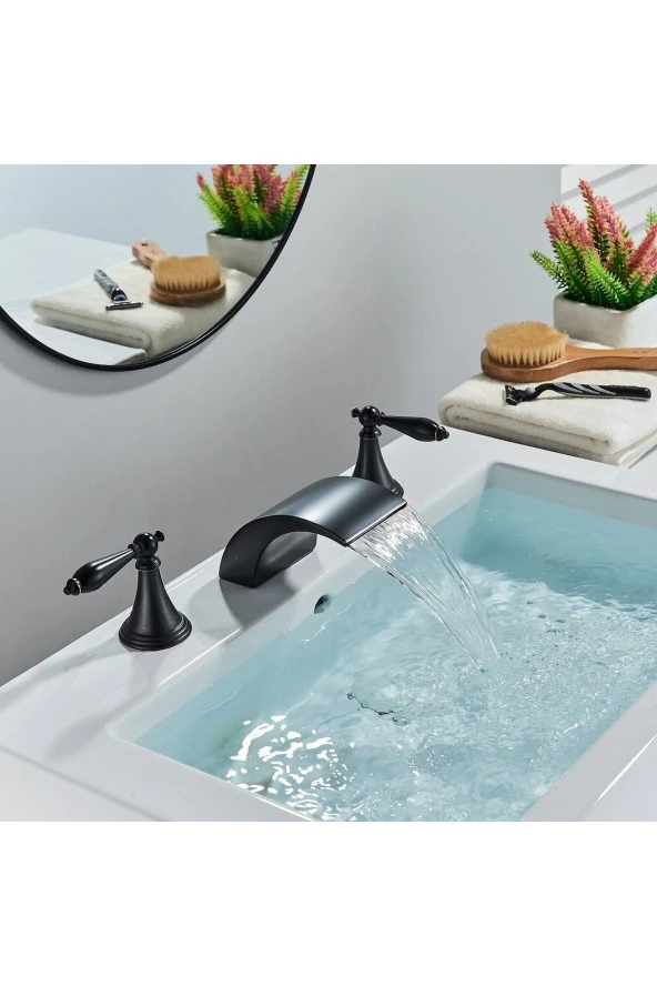 Banyo Bataryası Küvet Jakuzi Ankastre Mat Siyah Yeni Şelale 7 Yıl Garantili Ithal - Resim 2