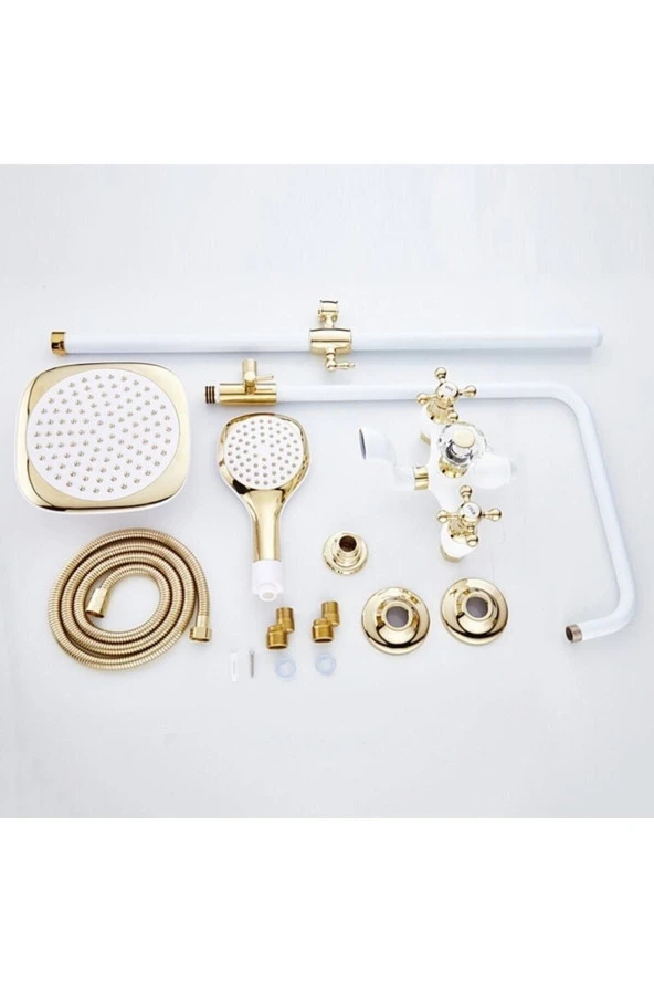 BANYO BATARYASI DUŞ SETİ BEYAZ/GOLD İTHAL ÖZEL ÜRETİM 5 YIL GARANTİLİ - 3