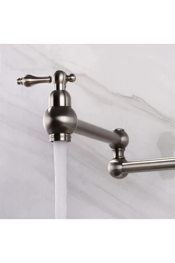 Mutfak Ocak Üstü Pot Musluk Yeni Model Mat Krom Nikel Ithal 7 Yıl Garantili - Resim 4