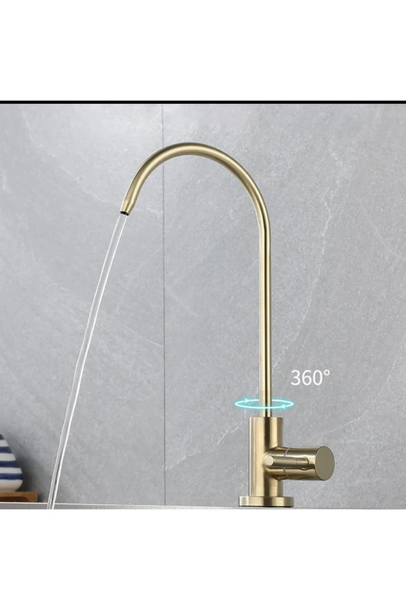 Su Arıtma Musluğu Mat Gold Yeni Ankastre Model Ithal 5 Yıl Garantili - Resim 5