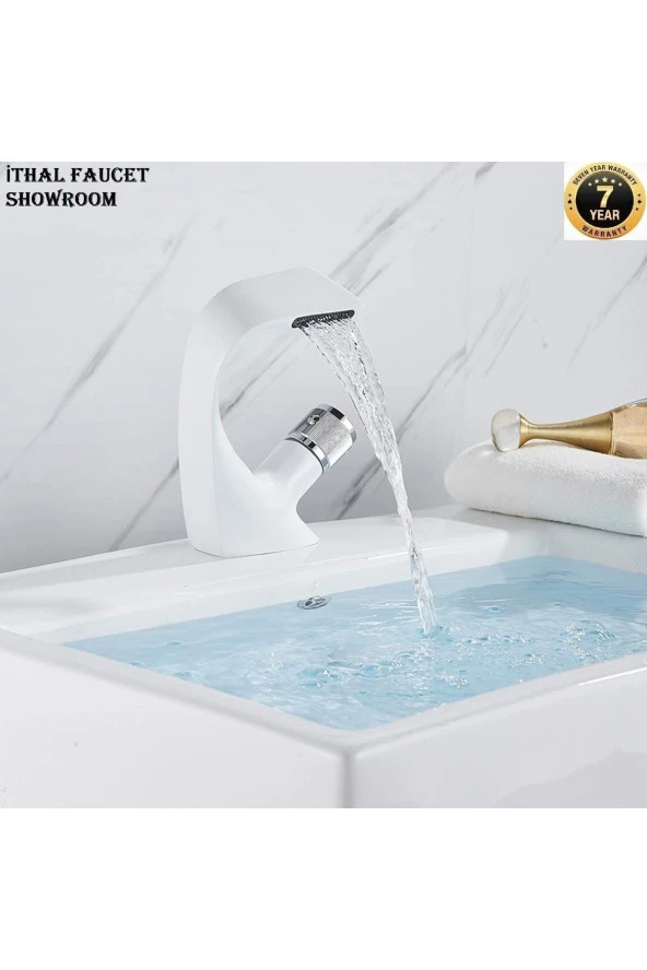 Banyo Lavabo Bataryası Beyaz Şelale Tasarım 7 Yıl Garantili