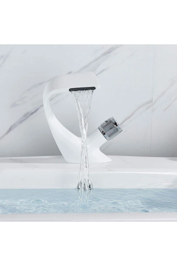 Banyo Lavabo Bataryası Beyaz Şelale Tasarım 7 Yıl Garantili - Resim 2