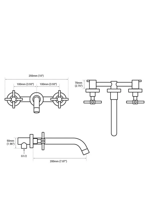 Banyo Lavabo Bataryası Ankastre Mat Gold 3'lü Set Yeni 5 Yıl Garantili+sıva Altı Dahil - 5