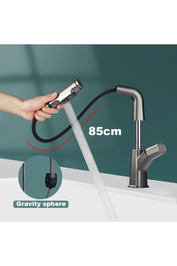 Mutfak Evye Banyo Lavabo Bataryası Asansörlü Yeni Sistem Antrasit Gri Fiskiyeli 5 Yıl Garantili - Resim 3