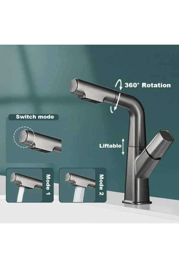 Mutfak Evye Banyo Lavabo Bataryası Asansörlü Yeni Sistem Antrasit Gri Fiskiyeli 5 Yıl Garantili - Resim 6