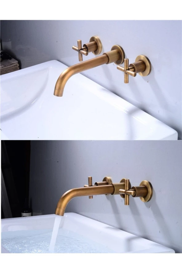 Banyo Lavabo Bataryası Ankastre 3'lü Set Antik Yeni 5 Yıl Garantili Sıva Altı Dahil Ithal - Resim 3