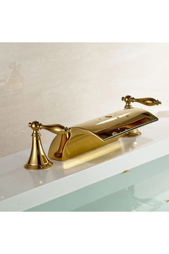 Banyo Lavabo Küvet Jakuzi Bataryası Altın Dore Ankastre Gold Şelale Yeni 5 Yıl Garantili - 4