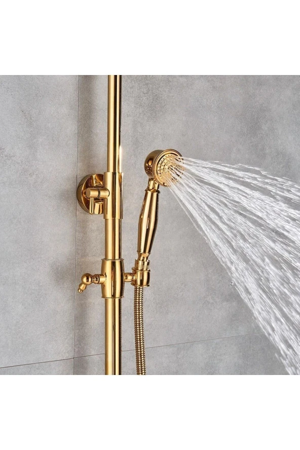 Banyo Bataryası Duş Seti Gold Altın Dore Özel Seri Yeni Model 5 Yıl Garantili - Resim 2