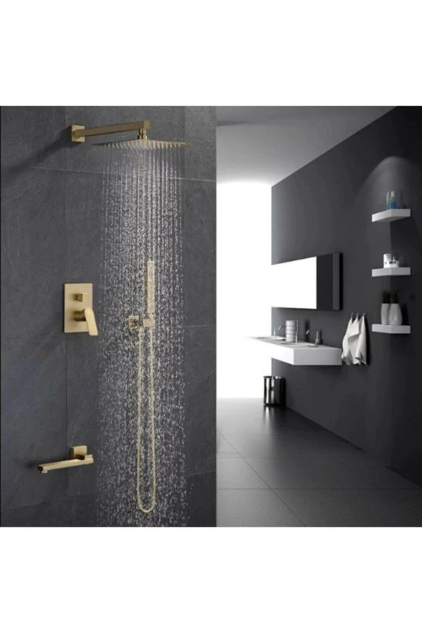 Banyo Duş Seti Ankastre Mat Gold Özel Seri Yeni Model 5 Yıl Garantili Ithal