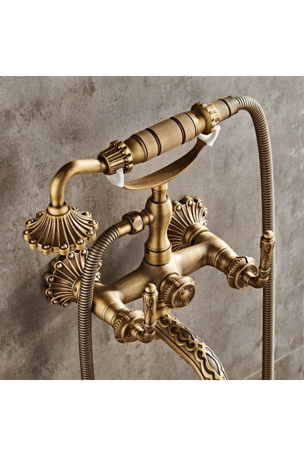 BANYO BATARYASI DUŞ SETİ ANTİK ÖZEL İŞLEMELİ YENİ KOLLU MODEL 7 YIL GARANTİLİ İTHAL ÜRÜN. - 5