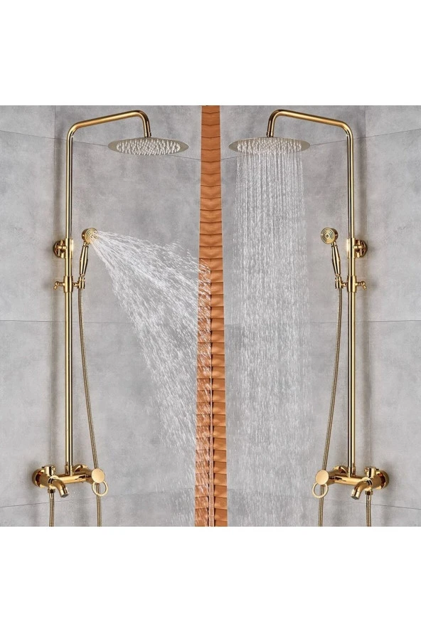 Banyo Bataryası Duş Seti Gold Altın Dore Özel Seri Yeni Model 5 Yıl Garantili - Resim 3