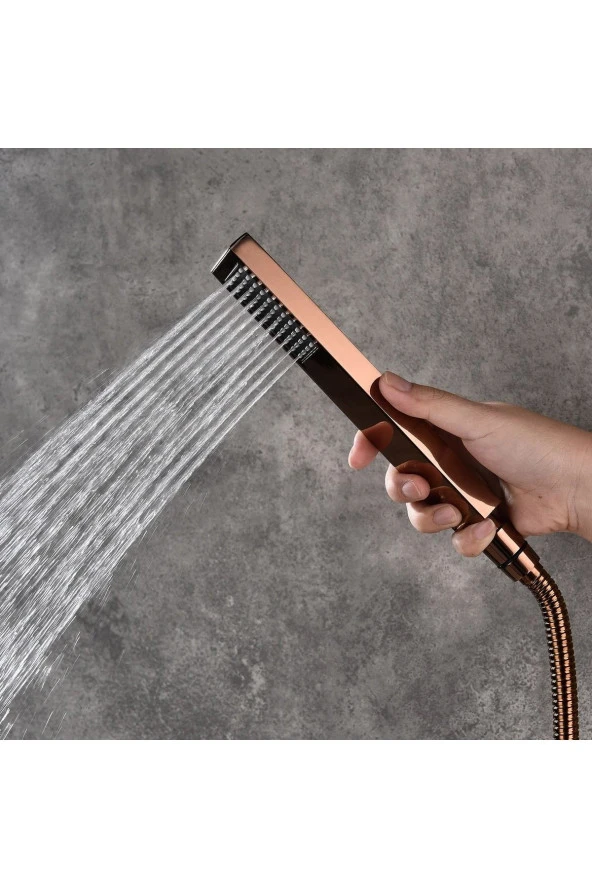 Banyo Bataryası Ankastre Duş Seti Rose Yeni Kare Model Sıva Altı Dahil 30x30 Tepe Duş 5 Yıl Garanti - Resim 3