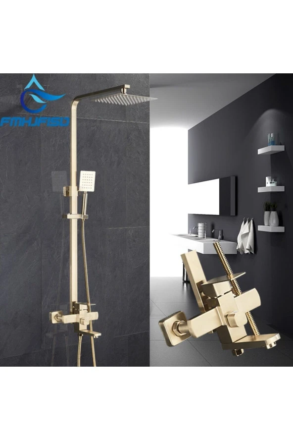 Banyo Bataryası Duş Seti Mat Gold Özel Seri Yeni Model 5 Yıl Garantili. - 1