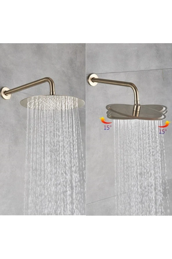 Banyo Bataryası Duş Seti Ankastre Mat Gold Yeni Ürün 3 Yollu Model Sıva Altı Dahil 7 Yıl Garantili - 5