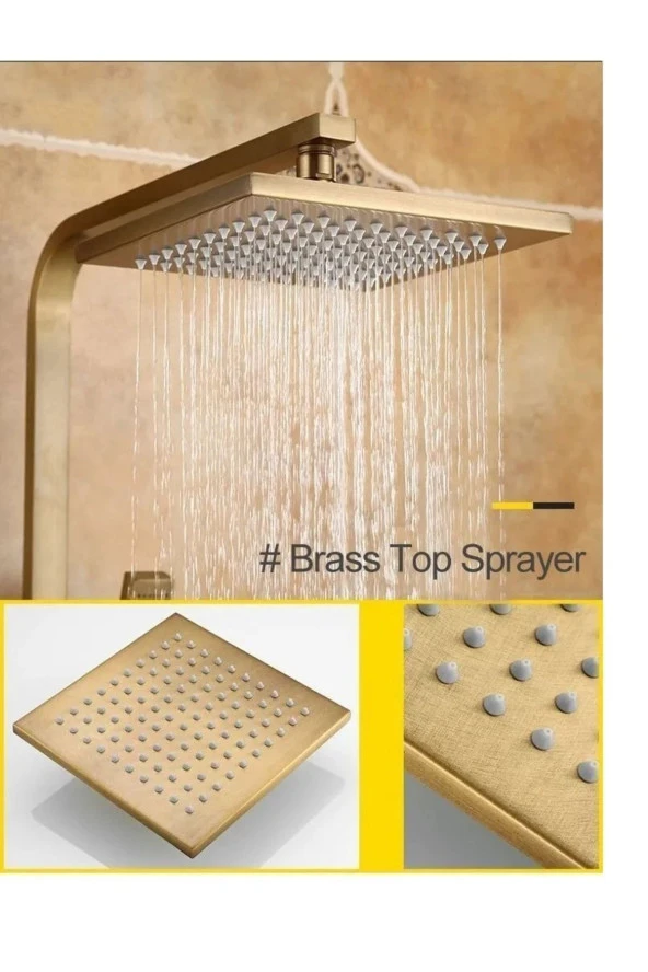 Banyo Bataryası Duş Seti Antik Bronz Termostatlı Yeni Ürün 5 Yıl Garantili Yeni Model - Resim 4