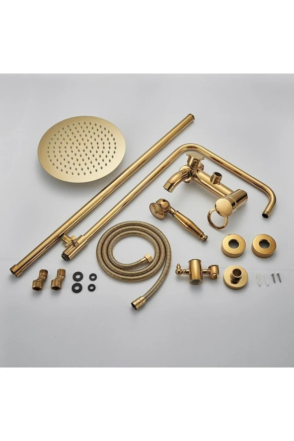 Banyo Bataryası Duş Seti Gold Altın Dore Özel Seri Yeni Model 5 Yıl Garantili - Resim 5