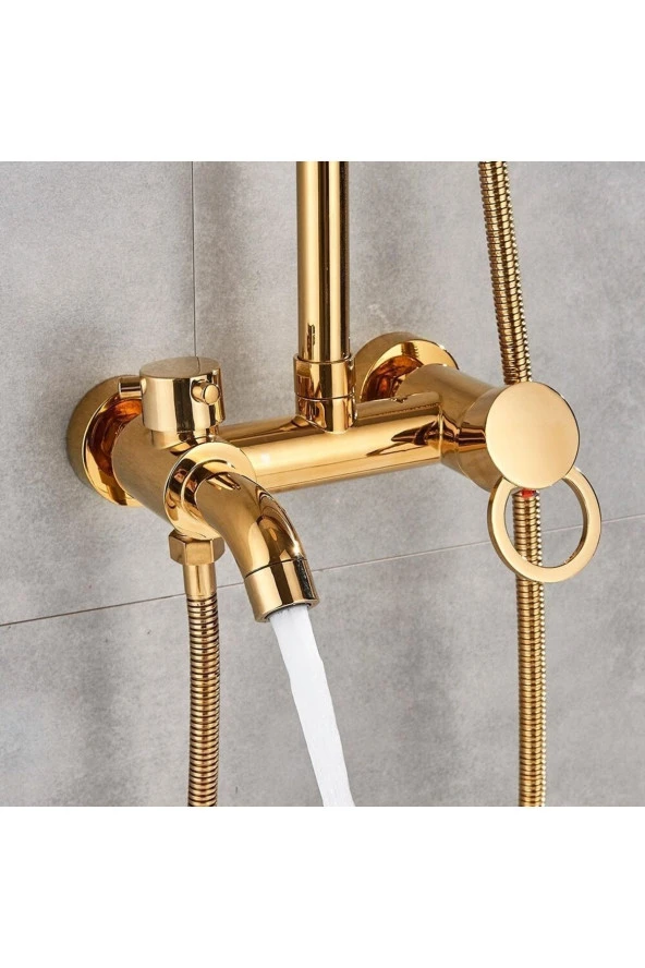 Banyo Bataryası Duş Seti Gold Altın Dore Özel Seri Yeni Model 5 Yıl Garantili - Resim 6