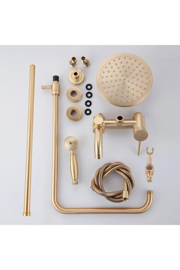 Banyo Bataryası Duş Seti Mat Gold Özel Seri Yeni Model 5 Yıl Garantili - Resim 5