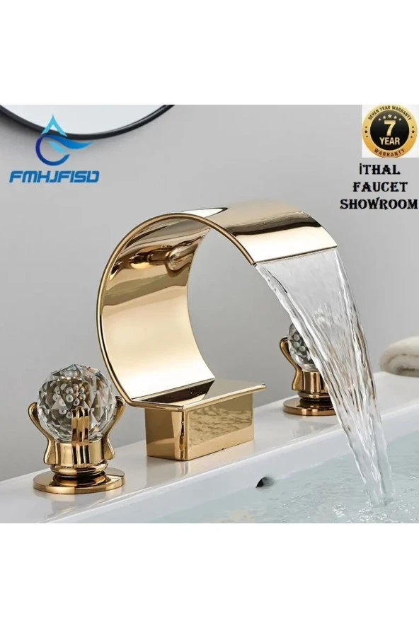 Banyo Lavabo Küvet Jakuzi Bataryası Ankastre Gold Altın Dore Yeni Şelale 7 Yıl Garantili