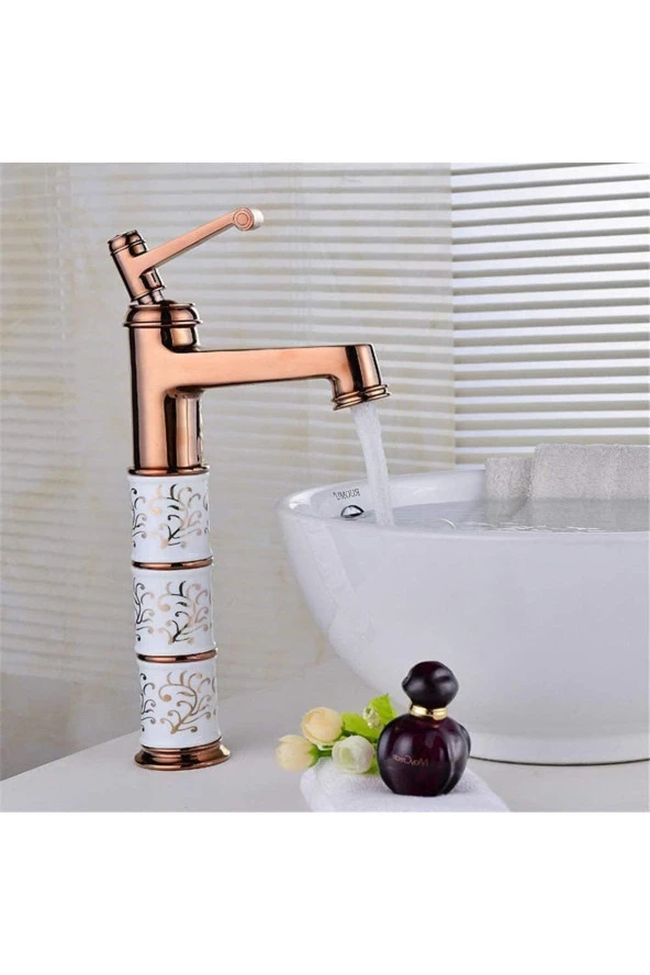 Banyo Çanak Lavabo Bataryası Rose Renk Seramikli Model 5 Yıl Garantili Ithal