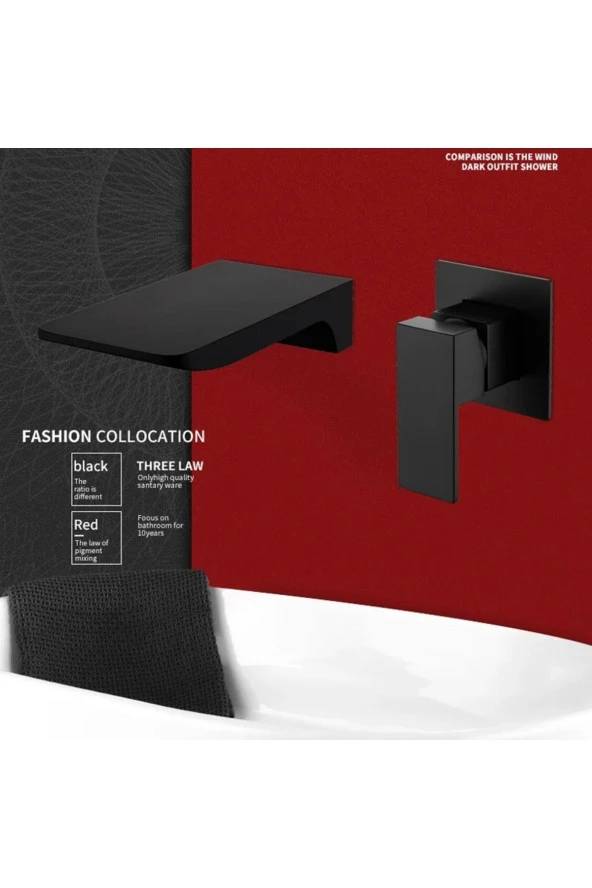 Banyo Lavabo Bataryası Ankastre Siyah Set Yeni Sıva Altı Dahil 7 Yıl Garantili - Resim 2