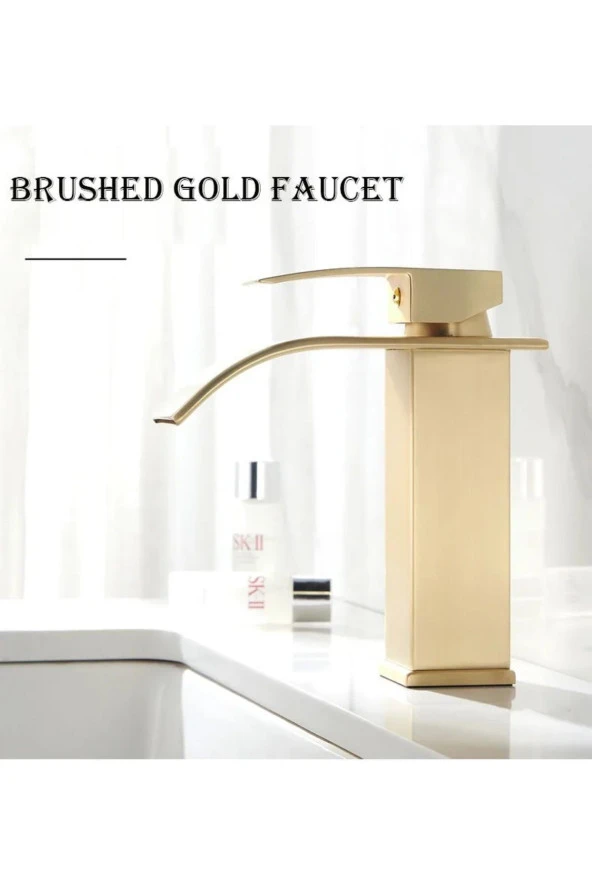 Banyo Lavabo Bataryası Şelale Mat Gold Modeli Yeni Tasarım Ürünü 7 Yıl Garantili - 3
