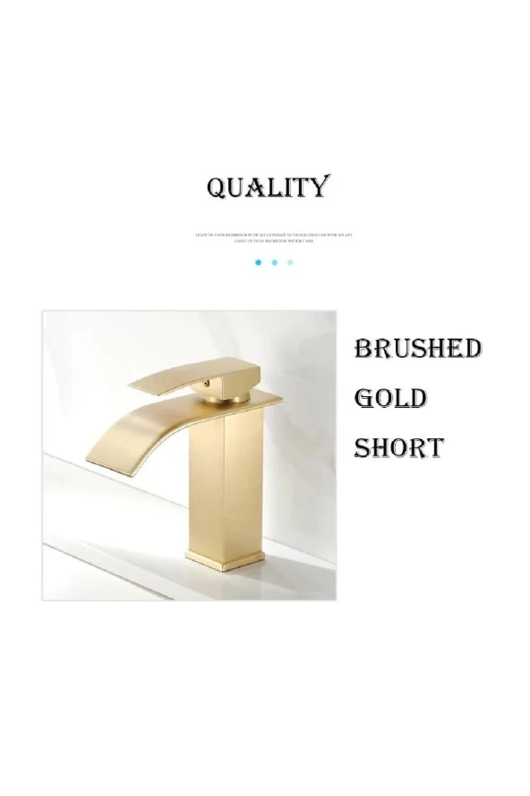 Banyo Lavabo Bataryası Şelale Mat Gold Modeli Yeni Tasarım Ürünü 7 Yıl Garantili - 4