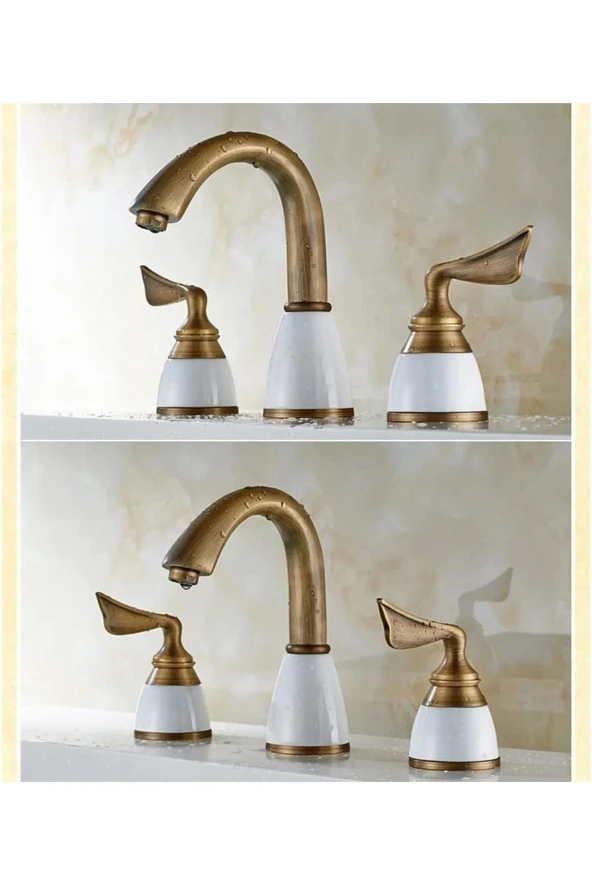 BANYO LAVABO BATARYASI ANKASTRE ANTİK 3'LÜ SET YENİ İTHAL 5 YIL GARANTİLİ - 3