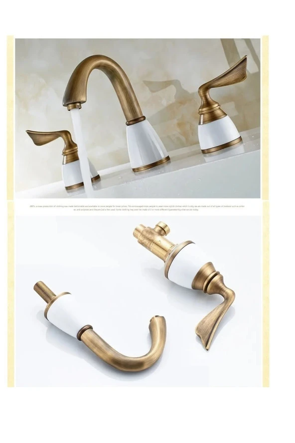 BANYO LAVABO BATARYASI ANKASTRE ANTİK 3'LÜ SET YENİ İTHAL 5 YIL GARANTİLİ - 4