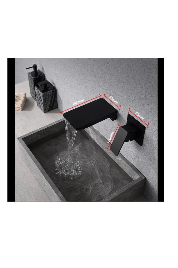 Banyo Lavabo Bataryası Ankastre Siyah Set Yeni Sıva Altı Dahil 7 Yıl Garantili - Resim 6