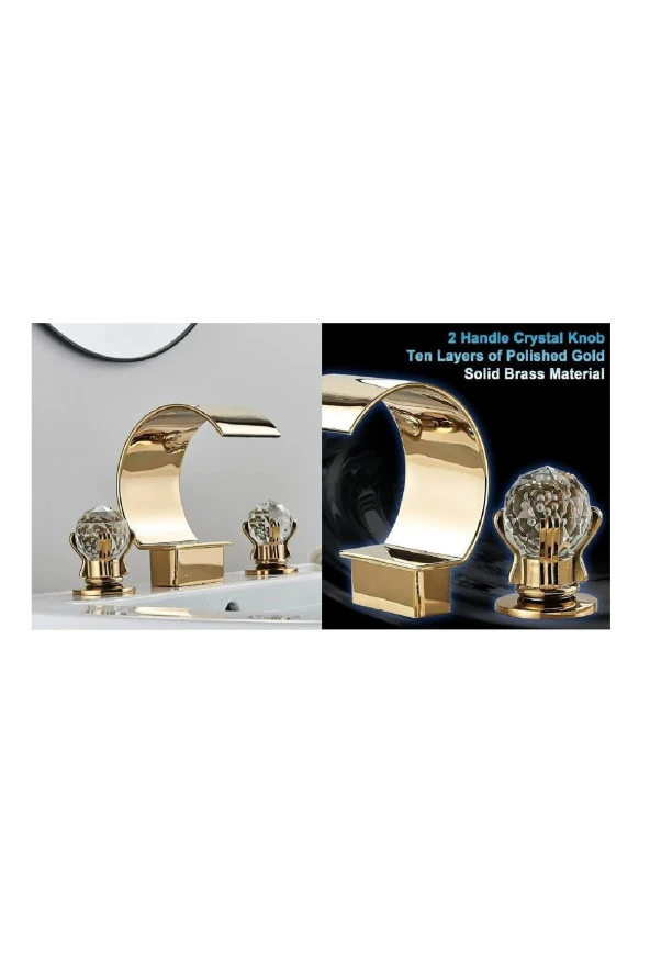 Banyo Lavabo Küvet Jakuzi Bataryası Ankastre Gold Altın Dore Yeni Şelale 7 Yıl Garantili - Resim 4