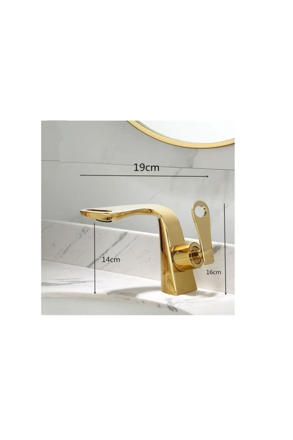 Banyo Lavabo Bataryası Altın Dore Gold Yeni Model Şelale 5 Yıl Garantili - Resim 2