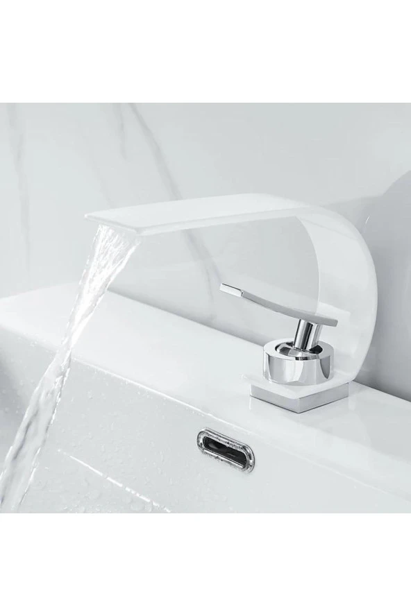 Banyo Lavabo Bataryası Beyaz/krom Şelale Yeni 5 Yıl Garantili Ithal Orjinal Ürün. - 1