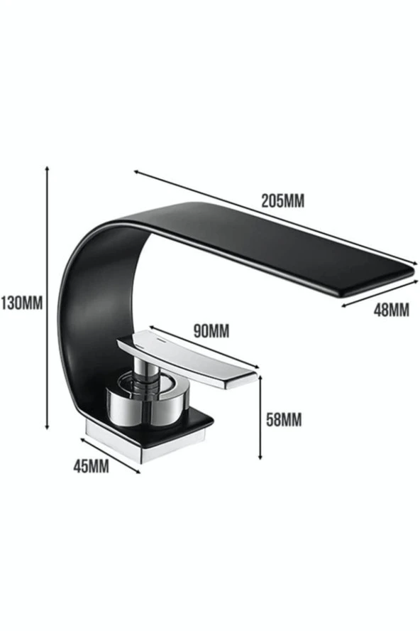 Banyo Lavabo Bataryası Mat Siyah Şelale Yeni 5 Yıl Garantili - 4