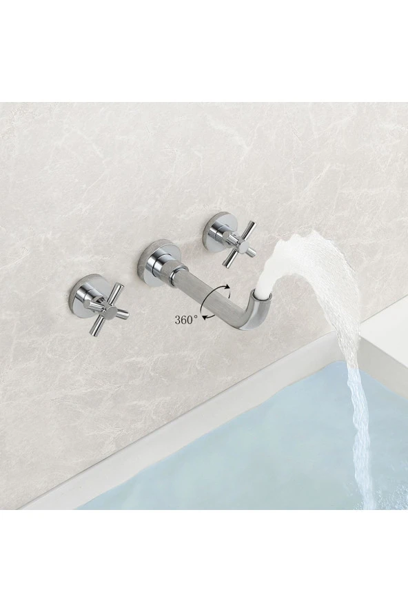 Banyo Lavabo Bataryası Ankastre Krom Set Ithal 5 Yıl Garantili Sıva Altı Dahil - 4