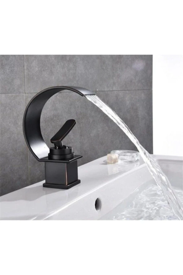 Banyo Lavabo Bataryası Mat Siyah Yeni Şelale Model
