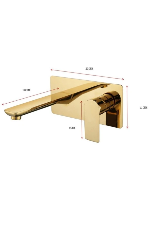 Banyo Lavabo Bataryası Ankastre Gold Altın Dore 5 Yıl Garantili Sıva Altı Dahil - 2