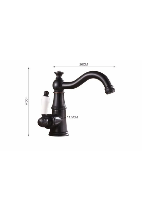 Banyo Lavabo Bataryası Antik Siyah Yeni Model 5 Yıl Garantili - Resim 2