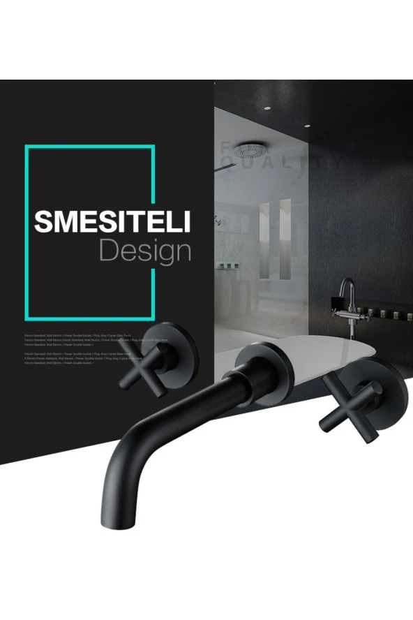 Banyo Lavabo Bataryası Ankastre Siyah 3'lü Set Yeni 5yıl Garantili Sıva Altı Dahil - Resim 2