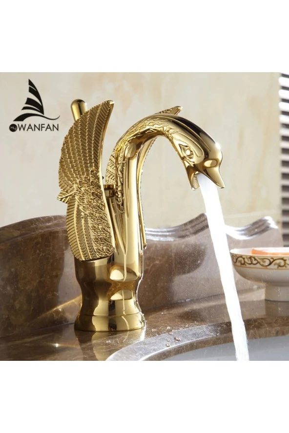 Banyo Lavabo Bataryası Kuğu Model Altın Dore Yeni Ürün ürün görseli