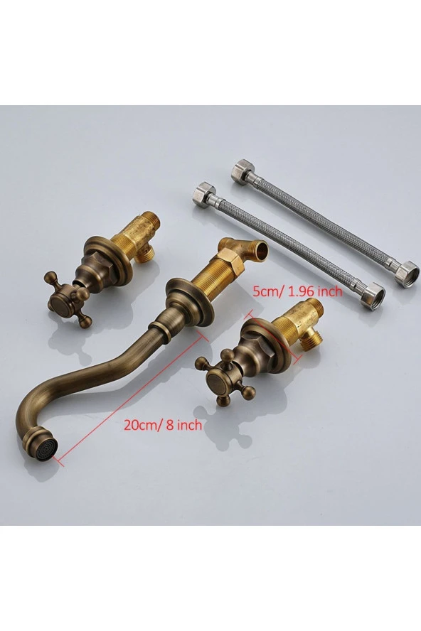 Banyo Lavabo Bataryası Ankastre Antik 3'lü Set Yeni 5 Yıl Garantili - Resim 3