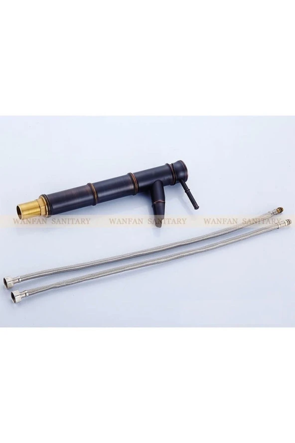 Banyo Lavabo Bataryası Antik Siyah Çanak Lavabo Uzun Yeni - Resim 3