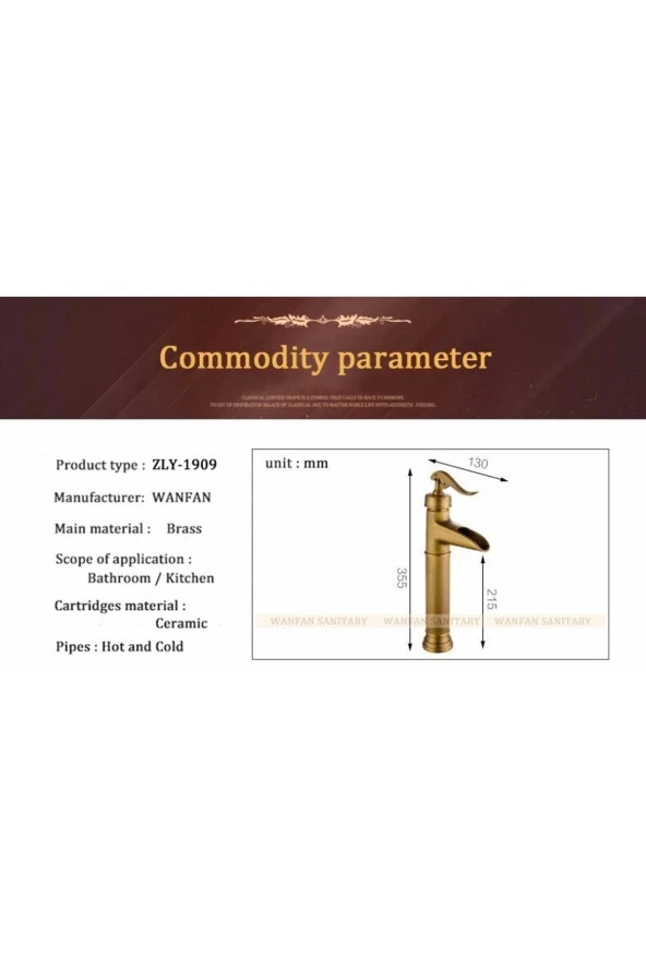 Banyo Çanak Lavabo Bataryası Antik Şelale Yeni Ürün - Resim 2