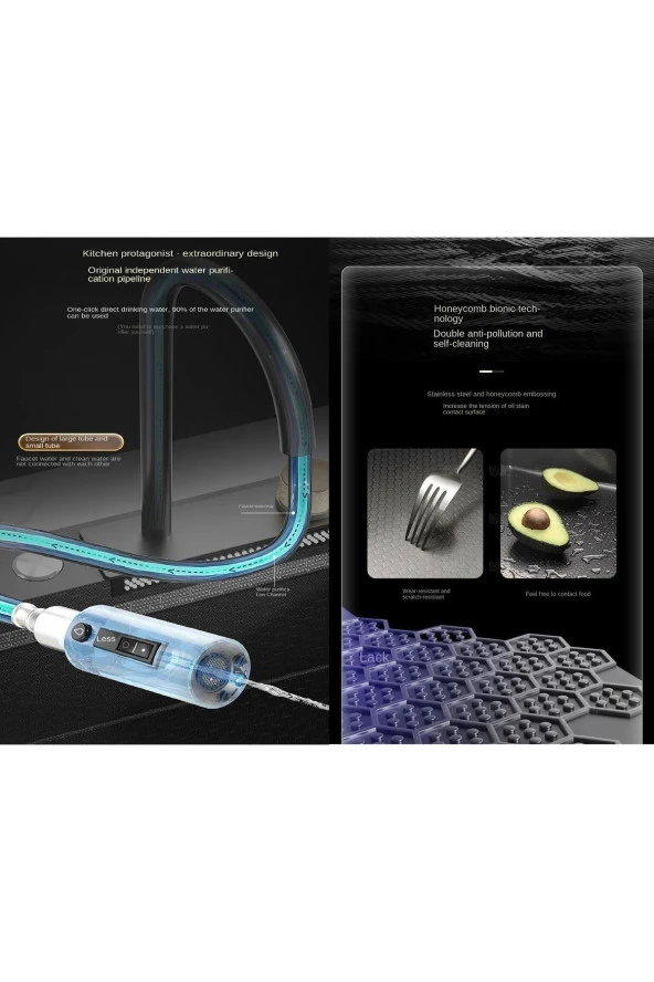 Akıllı Eviye Seti Ve Bataryası Antrasit Çelik 7 Fonksiyon Full 7 Yıl Garanti Ithal Fiskiyeden Arıtma - Resim 3