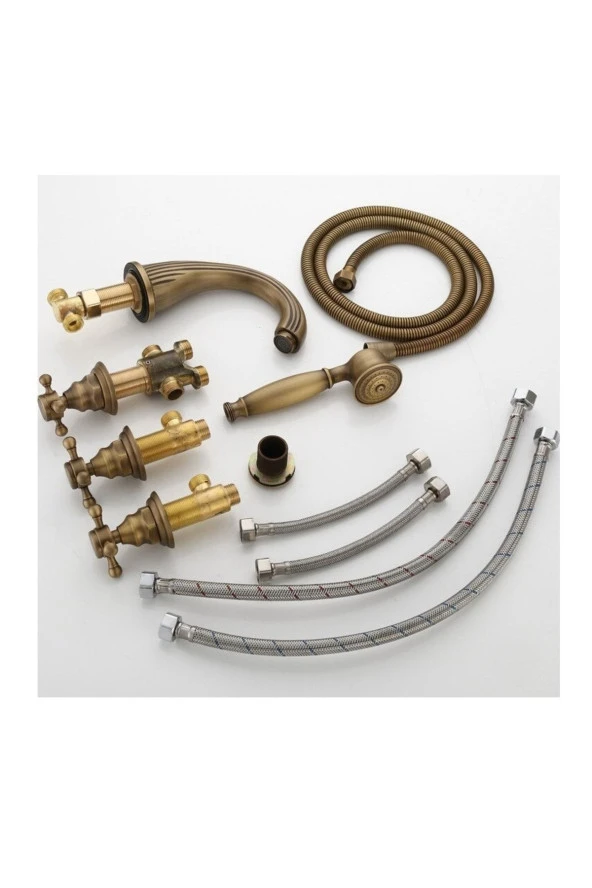 Banyo Lavabo Bataryası Ankastre Antik 5'li Set Yeni Adınıza Faturalı 5 Yıl Garantili - Resim 3