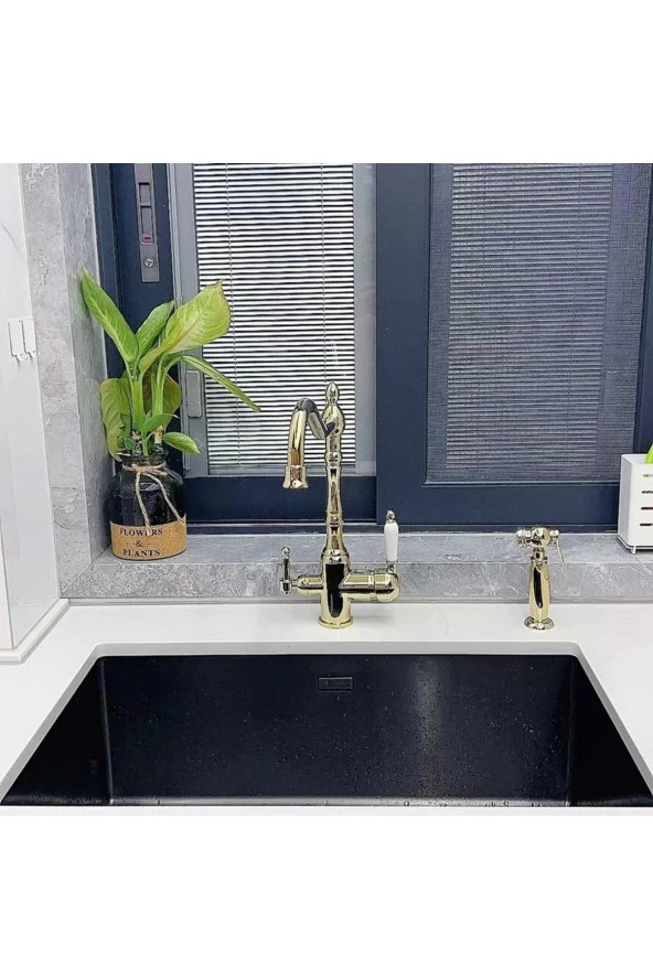 Mutfak Evye Bataryası Dual Flow Su Arıtma Çıkışlı Bide Fiskiyeli Altın Dore 7 Yıl Garantili Ithal - Resim 2