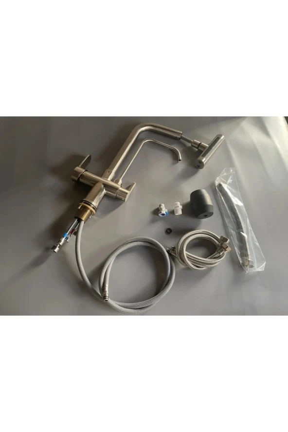 MUTFAK EVİYE BATARYASI ARITMA ÇIKIŞLI SIVI SABUNLUK DUŞ ŞELALE 4 FONKSİYON NİKEL İTHAL 7 YIL GARANTİ - Resim 3