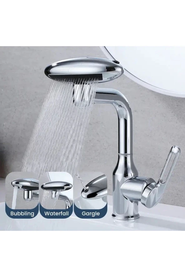 Bankyo Lavabo Mutfak Eviye Bataryası Duş Şelale Krom 4 Fonksiyonlu Ithal 7 Yıl Garantili - Resim 4