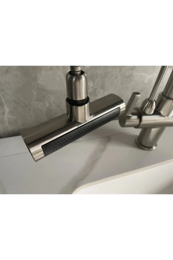 MUTFAK EVİYE BATARYASI ARITMA ÇIKIŞLI SIVI SABUNLUK DUŞ ŞELALE 4 FONKSİYON NİKEL İTHAL 7 YIL GARANTİ - Resim 4