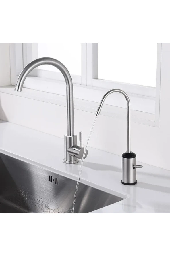 Su Arıtma Musluğu Mat Krom Nikel Özel Kollu Model Yeni Ankastre Model Ithal 7 Yıl Garantili - Resim 6